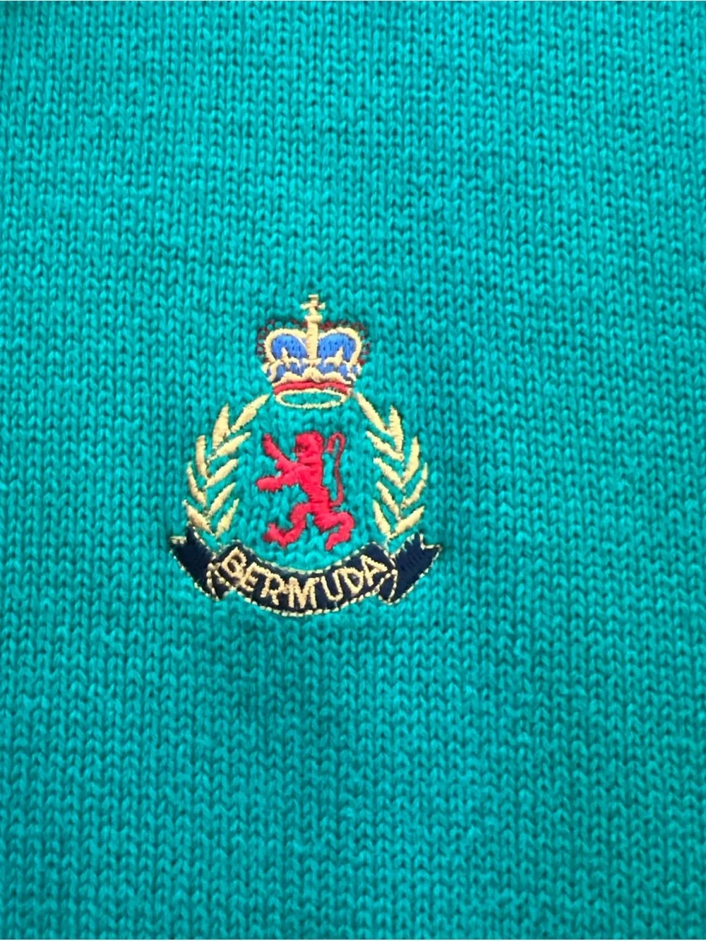 VTG ENGLISH SPORTS SHOP Bermuda 100% Cotton Teal Green Crewneck Sweater XXL